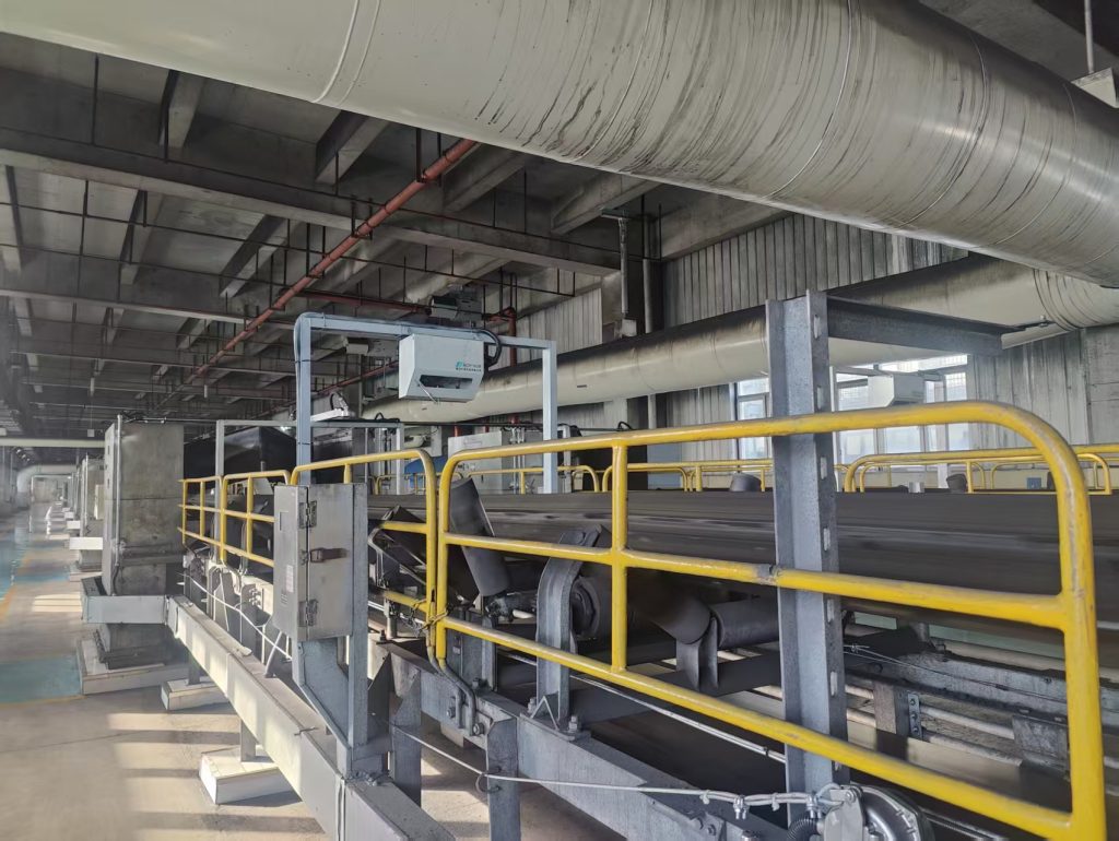 Indoor conveyor system at a thermal power plant coal handling area