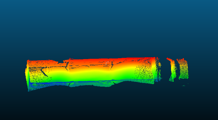 Truck bed point cloud heatmap