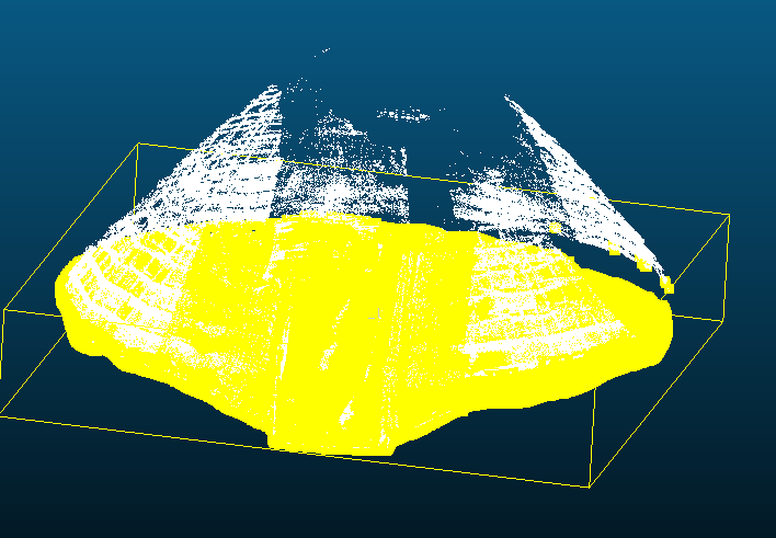 Salt pile point cloud and bounding geometry